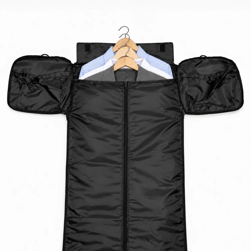 Original 2.0 garment layer partially zipped around formalwear